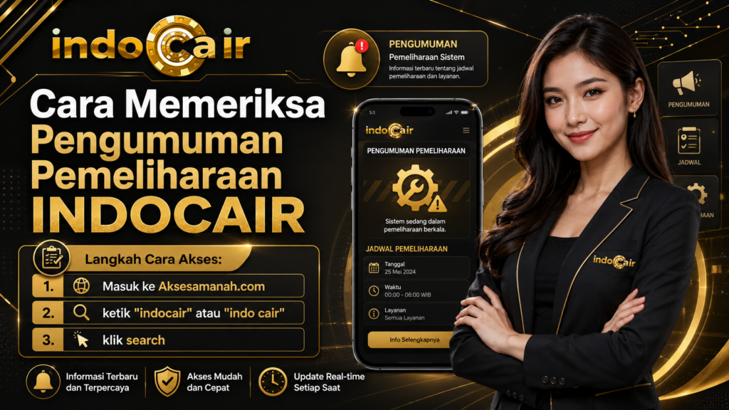 Cara memeriksa pengumuman pemeliharaan INDOCAIR