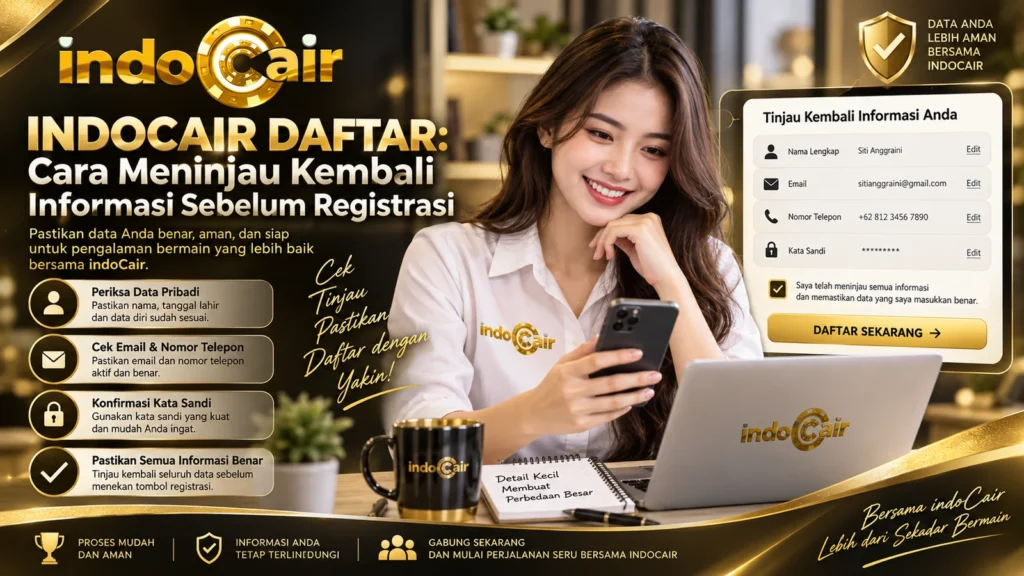 INDOCAIR DAFTAR cara meninjau kembali informasi sebelum registrasi