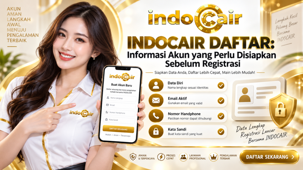 INDOCAIR DAFTAR informasi akun yang perlu disiapkan sebelum registrasi dengan panduan aman