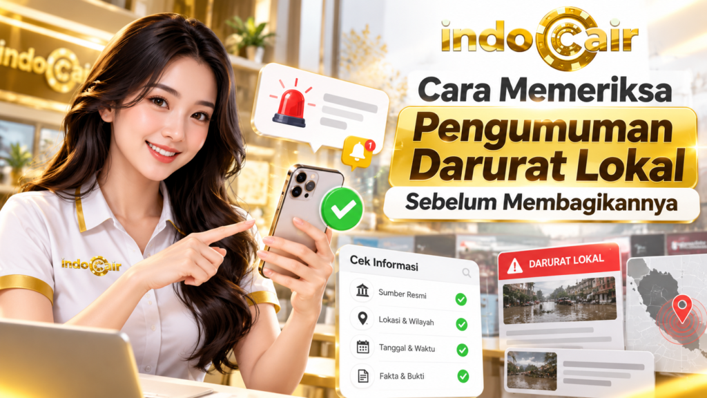 Cara memeriksa pengumuman darurat lokal sebelum membagikannya dengan mengecek sumber resmi, lokasi, tanggal, waktu, serta bukti pendukung